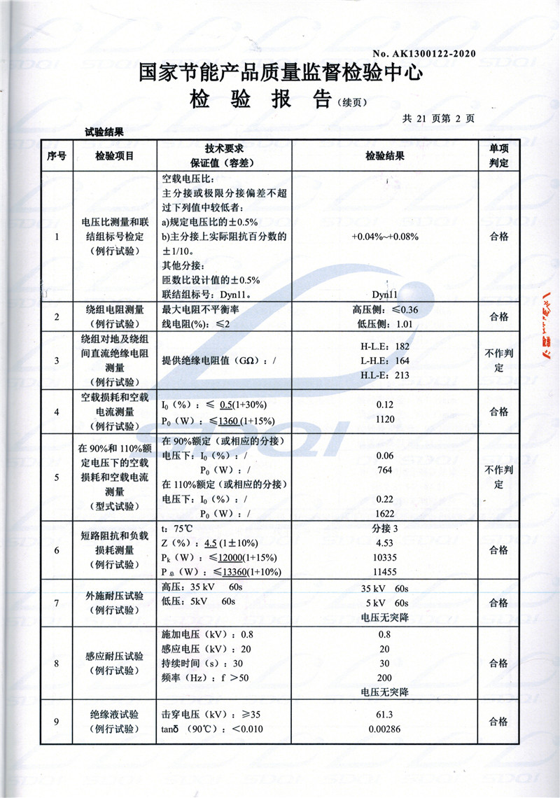高低压试验报告-S11-1250利州利州利州油浸式变压器-2.jpg
